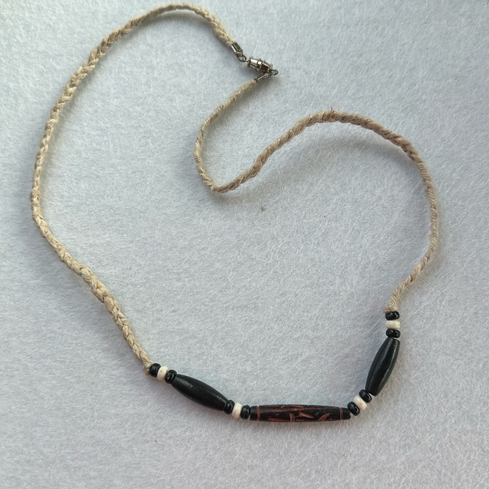 Handmade Hemp boho beach men’s necklace